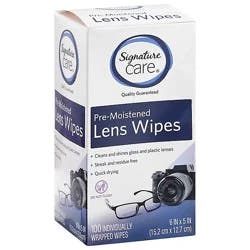 Signature Select/care Lens Wipes Pre Moistened - 100 Ct