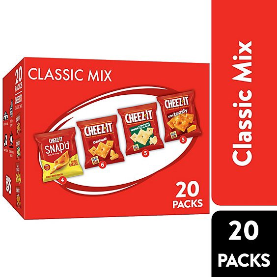 slide 1 of 1, Cheez-It Cheese Crackers Variety Pack Baked Snack Crackers 20 Count - 19.1 Oz, 20 ct