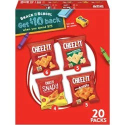 Cheez-It Cheese Crackers Variety Pack Baked Snack Crackers 20 Count - 19.1 Oz