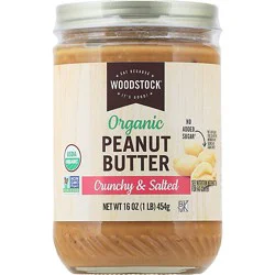 Woodstock Pntbtr Crunchy Salted Organic - 16 Oz