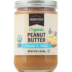 Woodstock Pntbtr Smooth Salted Organic - 16 Oz