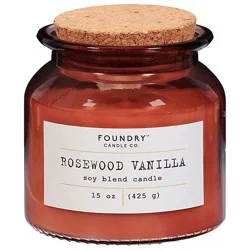 Foundry Jar Candle Rosewood Vanilla 15 Oz - 15 Oz
