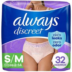 Always Discreet Incontinence Underwear For Women Maximum Absorbency S/m - 32 Count
