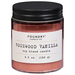 Foundry Candle Rosewood Vanilla 6.5 Oz - 6.5 Oz