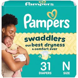 Pampers Swaddlers Baby Diaper Size N - 31 Count