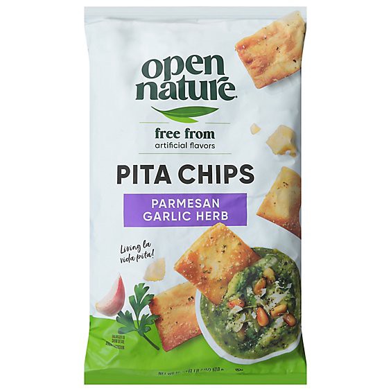slide 1 of 1, Open Nature Pita Chips Parmesan Garic Herb - 18 Oz, 18 oz