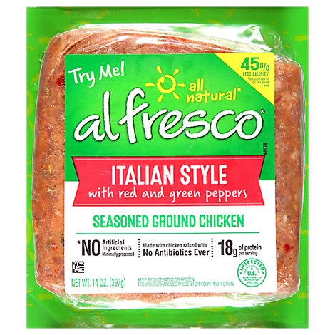 slide 1 of 1, Alfresco Seasoned Ground Chicken Italian Style, 14 oz