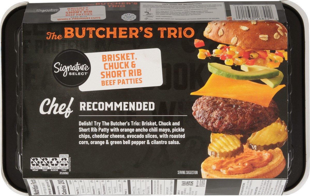slide 6 of 13, Signature Select Beef Patties Briskt Chuck Short Rib - 16 Oz, 16 oz