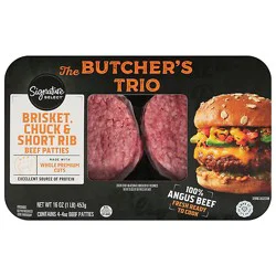 Signature Select Beef Patties Briskt Chuck Short Rib - 16 Oz