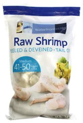Waterfront Bistro Raw Shrimp Peeled And Deveined Tail Off 41-50 Ct - 1 Lb