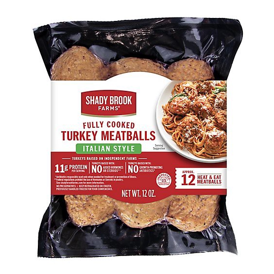 slide 1 of 1, Shady Brook Farms Fully Cooked Turkey Meatballs Italian Style Fresh - 12 Oz, 12 oz