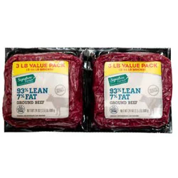 Signature Select 93% Lean Ground Beef 7% Fat Multi Pack - 48 Oz