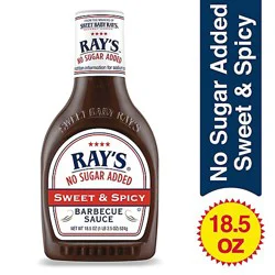 Rays No Sugar Added Sweet & Spicy Bbq - 18.5 Oz