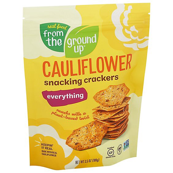 slide 1 of 1, From The Ground Up Snacking Crackers Everything Cauliflower - 3.5 Oz, 3.5 oz