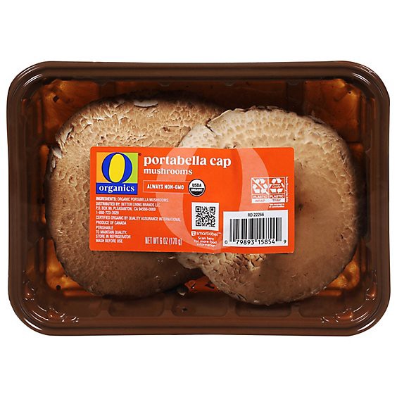 slide 1 of 1, O Organics Mushrooms Portabella Cap - 6 Oz, 6 oz