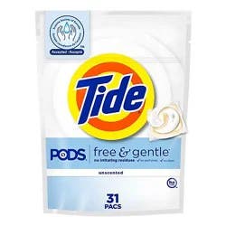 Tide Pods And Gentle Liquid Laundry Detergent Soap Pacs He Compatible - 31 Count