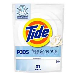 Tide Pods And Gentle Liquid Laundry Detergent Soap Pacs He Compatible - 31 Count