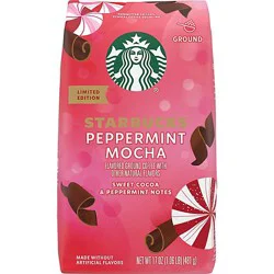 Starbucks 100% Arabica Naturally Flavored Peppermint Mocha Ground Coffee Bag - 17 Oz