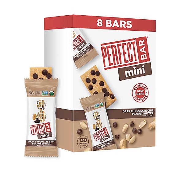slide 1 of 2, Perfect Bar Organic Mini Dark Chocolate Chip Peanut Butter Protein Bar 8 Count - 0.88 Oz Each, 7 oz