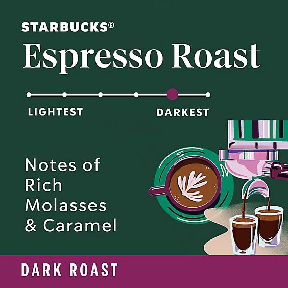 slide 1 of 1, Starbucks Espresso Roast 100% Arabica Dark Roast Whole Bean Coffee Bag - 18 Oz, 18 oz