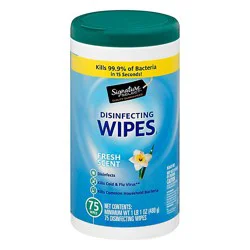 Signature Select Fresh Scent Disinfectant Wipe - 75 Count