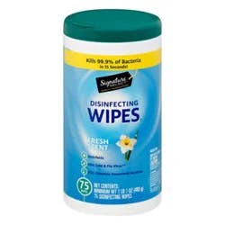 Signature Select Fresh Scent Disinfectant Wipe - 75 Count