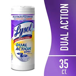 Lysol Dual Action Wipes - 35 Count.