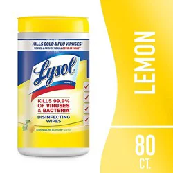 Lysol Multi-Surface Lemon Lime Blossom Disinfectant Wipes - 80 Count