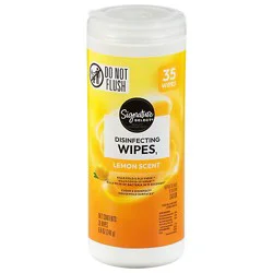 Signature Select Lemon Scent Disinfectant Wipes - 35 Count