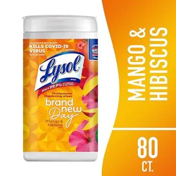 Lysol Multi Surface Mango And Hibiscus Disinfectant Wipes - 80 Count