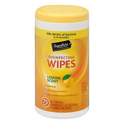 Signature Select Lemon Scent Disinfectant Wipes - 75 Count