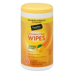 Signature Select Lemon Scent Disinfectant Wipes - 75 Count