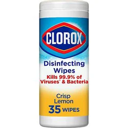 Clorox Crisp Lemon Bleach Free Disinfecting Cleaning Wipes - 35 Count