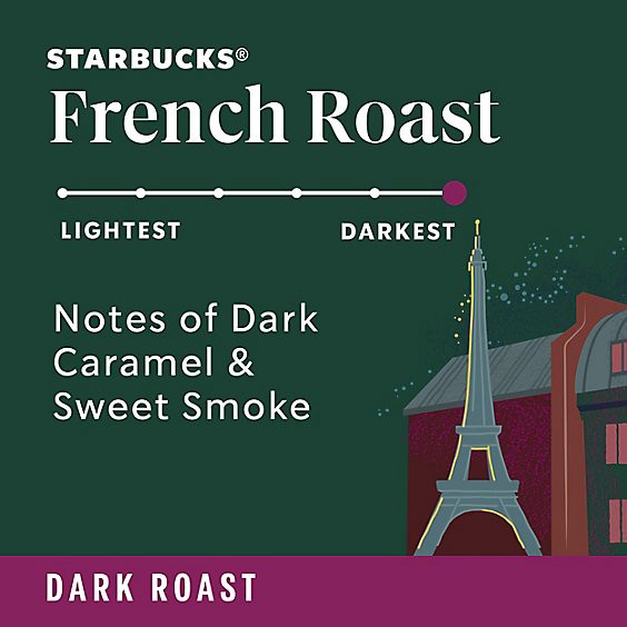 slide 1 of 1, Starbucks French Roast 100% Arabica Dark Roast Whole Bean Coffee Bag - 18 Oz, 18 oz