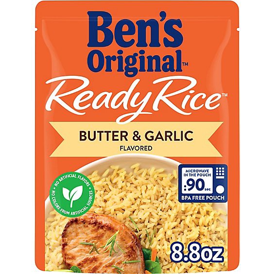 slide 1 of 1, Ben's Original Ready Butter And Garlic Flavored Rice Pouch - 8.8 Oz, 8.8 oz