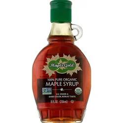 Maple Gold Organic Maple Syrup Dark Color Robust Taste - 8 Fz