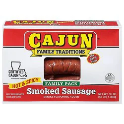 Cajun Traditions Family Pack Hot & Spicy Smoked Sausage - 48 Oz