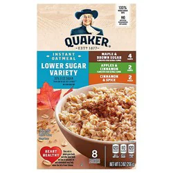 Quaker Instant Oatmeal Low Sugar Variety - 9.3 Oz