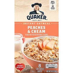 Quaker Instant Oatmeal Peaches & Cream - 8.4 Oz