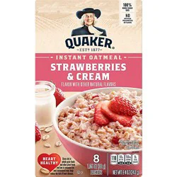 Quaker Instant Oatmeal Strawberries And Cream - 8.4 Oz