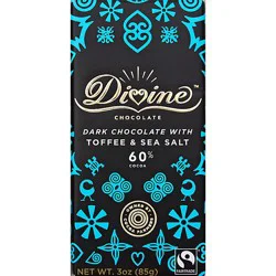 Divine 68% Dark Choc W Sea Salt & Toffee - 3oz