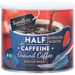 Signature Select Coffee Can Half Caffeine Ground - 25.4 Oz