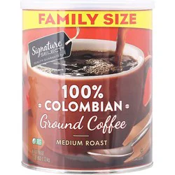 Signature Select Coffee Can Colombian Ground Family Size - 40 Oz