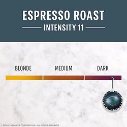 Starbucks Dark Roast Espresso Roast Coffee Capsules For Nespresso Vertuo Box 10 Count - Each