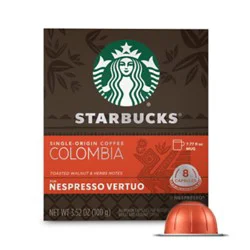 Starbucks By Nespresso Vertuo Line Colombia Medium Roast Capsules Box - 8 Count