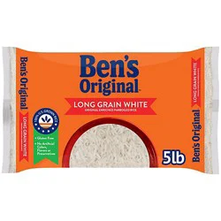 Ben's Original Parboiled Long Grain White Enriched Dry Rice Bag - 5 Lb