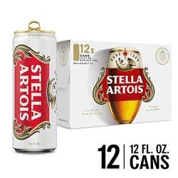 Stella Artois Premium Lager Beer Cans 5% Abv - 12-12 Oz