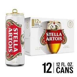 Stella Artois Premium Lager Beer Cans 5% Abv - 12-12 Oz