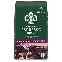 Starbucks Espresso Roast 100% Arabica Dark Roast Ground Coffee Bag - 18 Oz