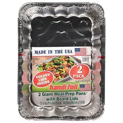 Handi Foil Giant Meal Prep Pans W Lids - 2 Ct